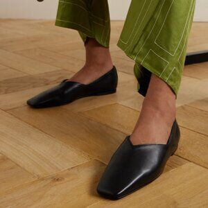 Toteme Black Leather Flats